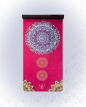 Velúr jógaszőnyeg, mandala mintás, pink